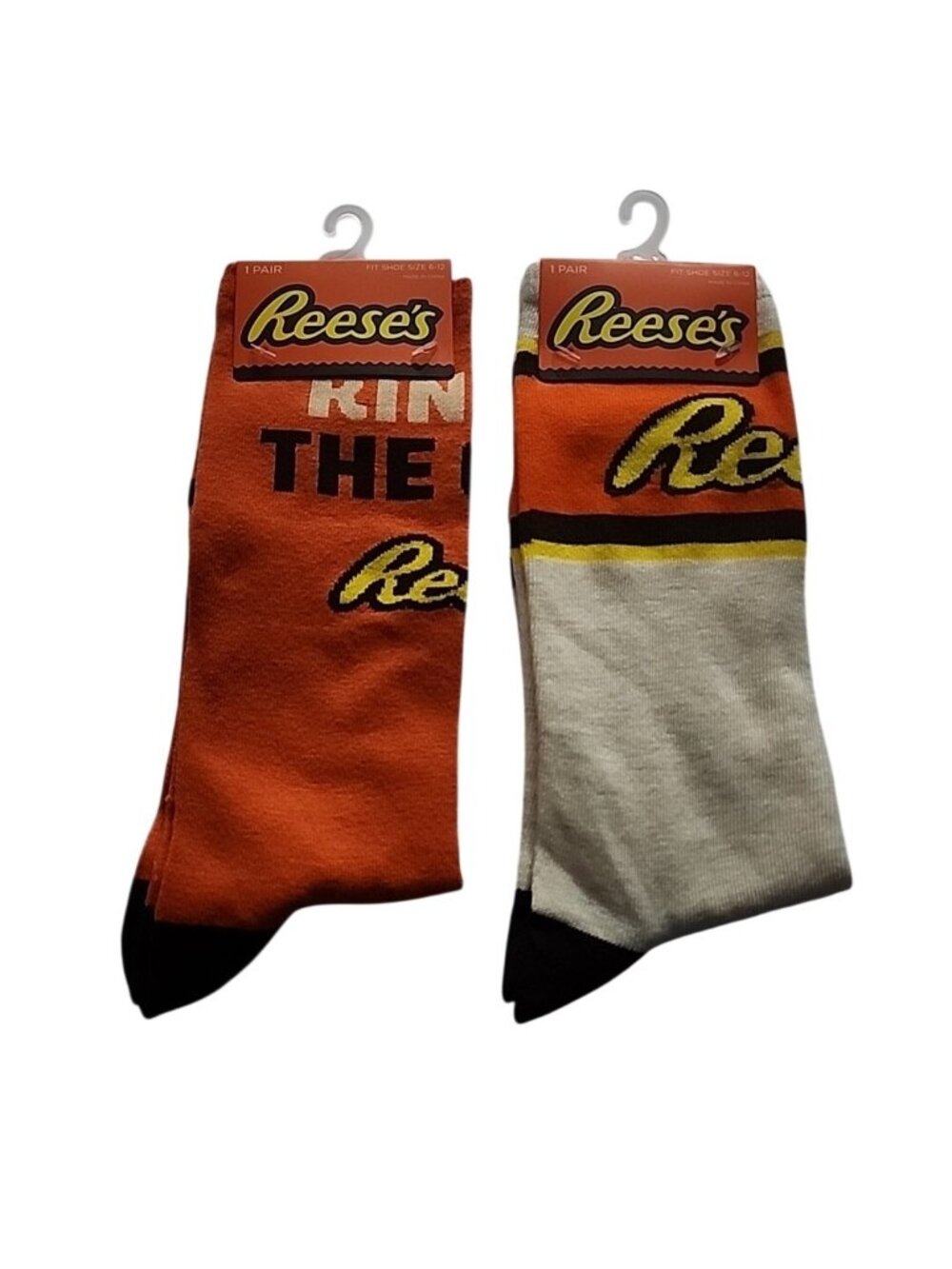 Reeses King Of The Cups Novelty  Crew Socks Size 6-12 Mens, 2 Pair